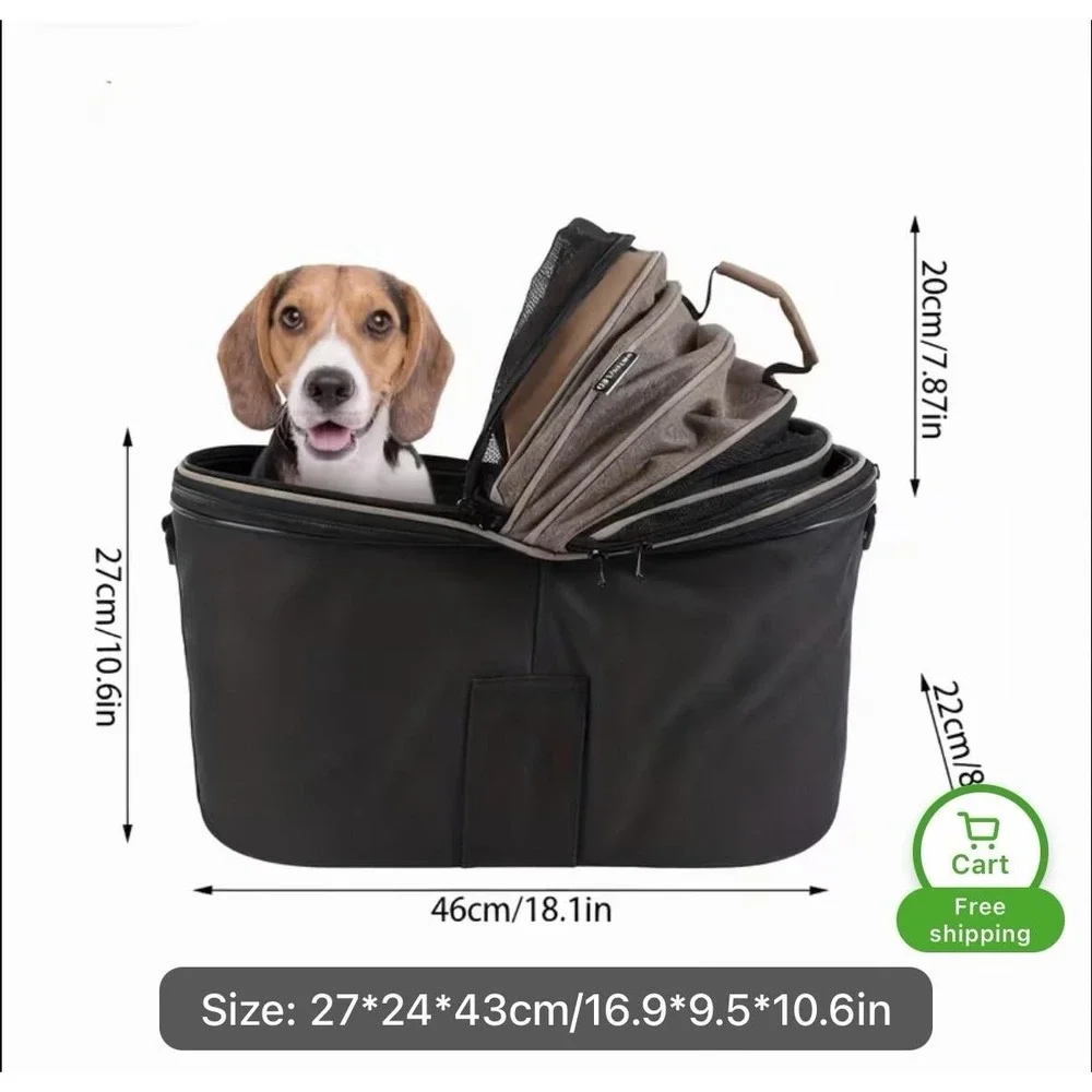PETFULED Rear Camouflage‎ Bike Basket Pet Travel Carrier Mesh Dome 27x24x43cm